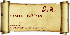 Stoffel Márta névjegykártya